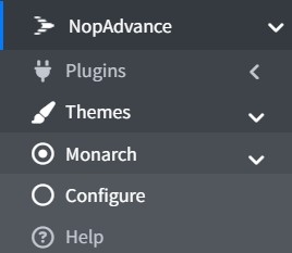 Monarch theme admin navigation menu